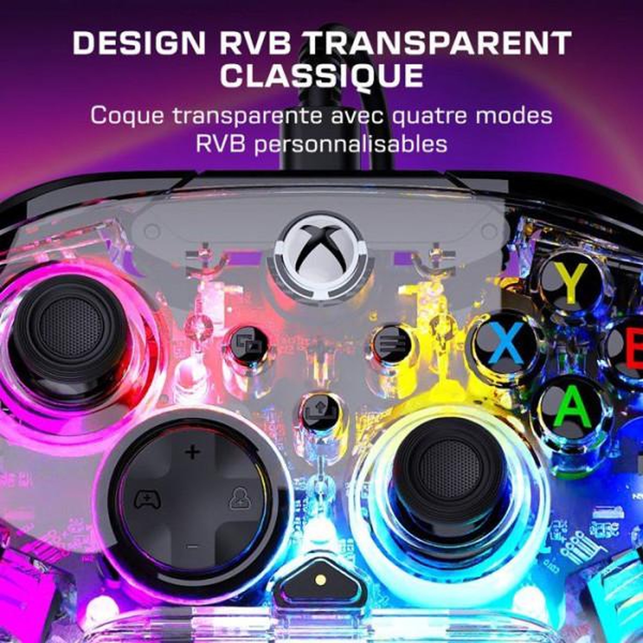 Voir la diapositive 2 : Turtle Beach Manette de jeu - Xbox - Afterglow - Filaire - Transparente - Compatible PC