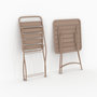 Voir la diapositive 6 : Rendez vous déco Table et chaises de jardin pliantes 2 personnes en métal taupe-Yumi