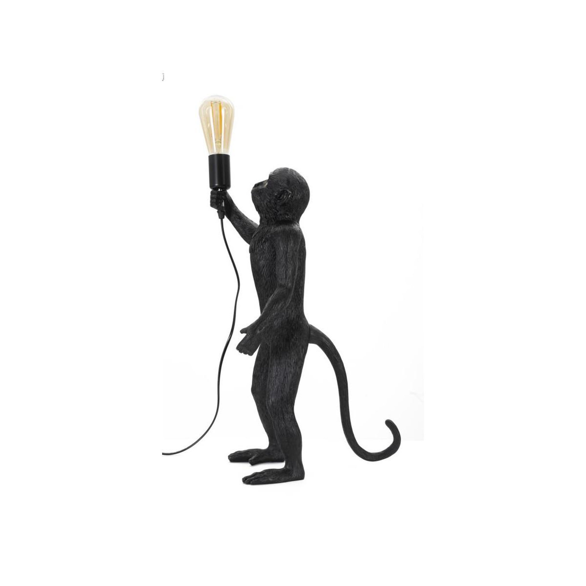 Voir la diapositive 2 : Paris Prix Lampe à poser en résine  singe  55cm noir