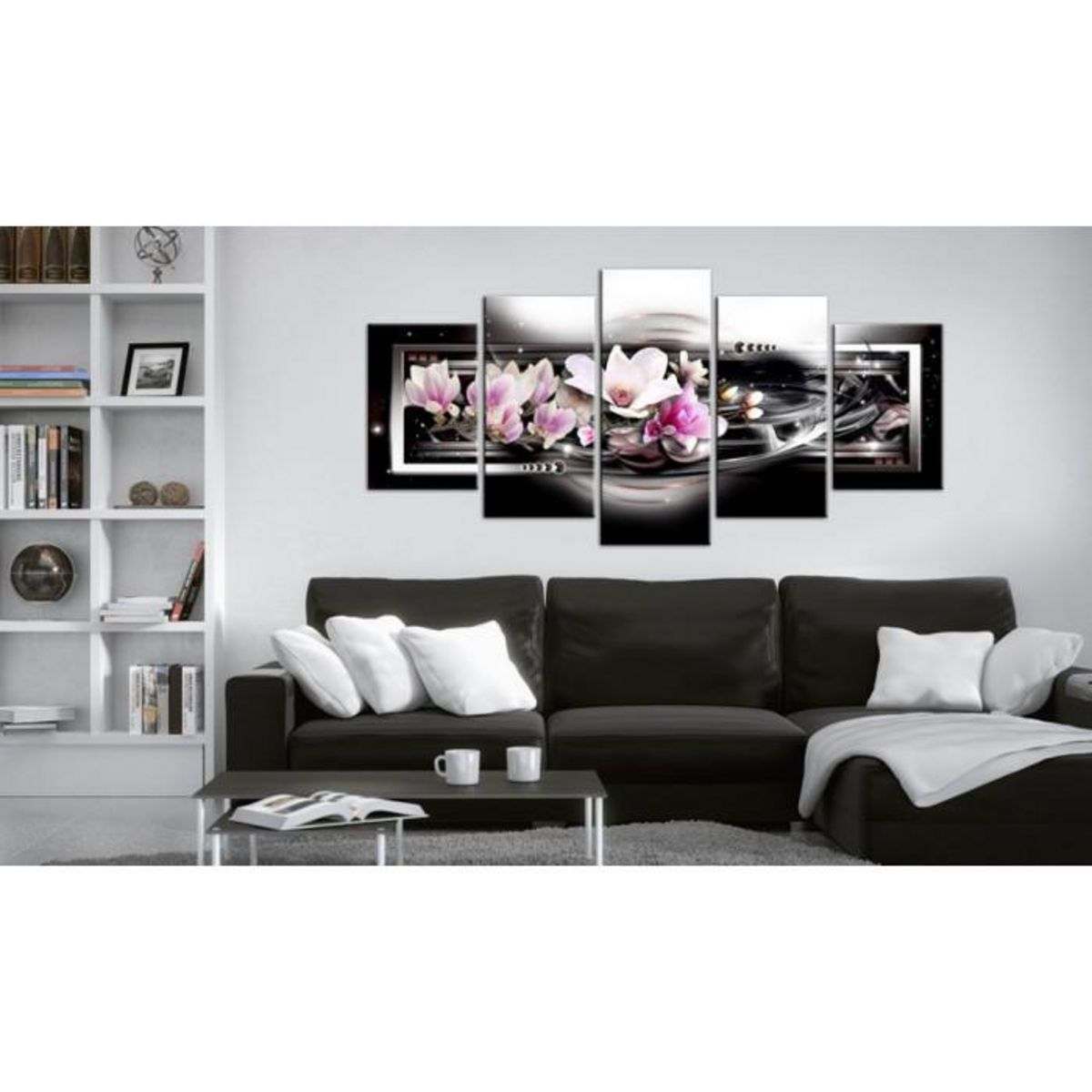 Paris Prix Tableau Imprimé  Magnolias on a Black Background