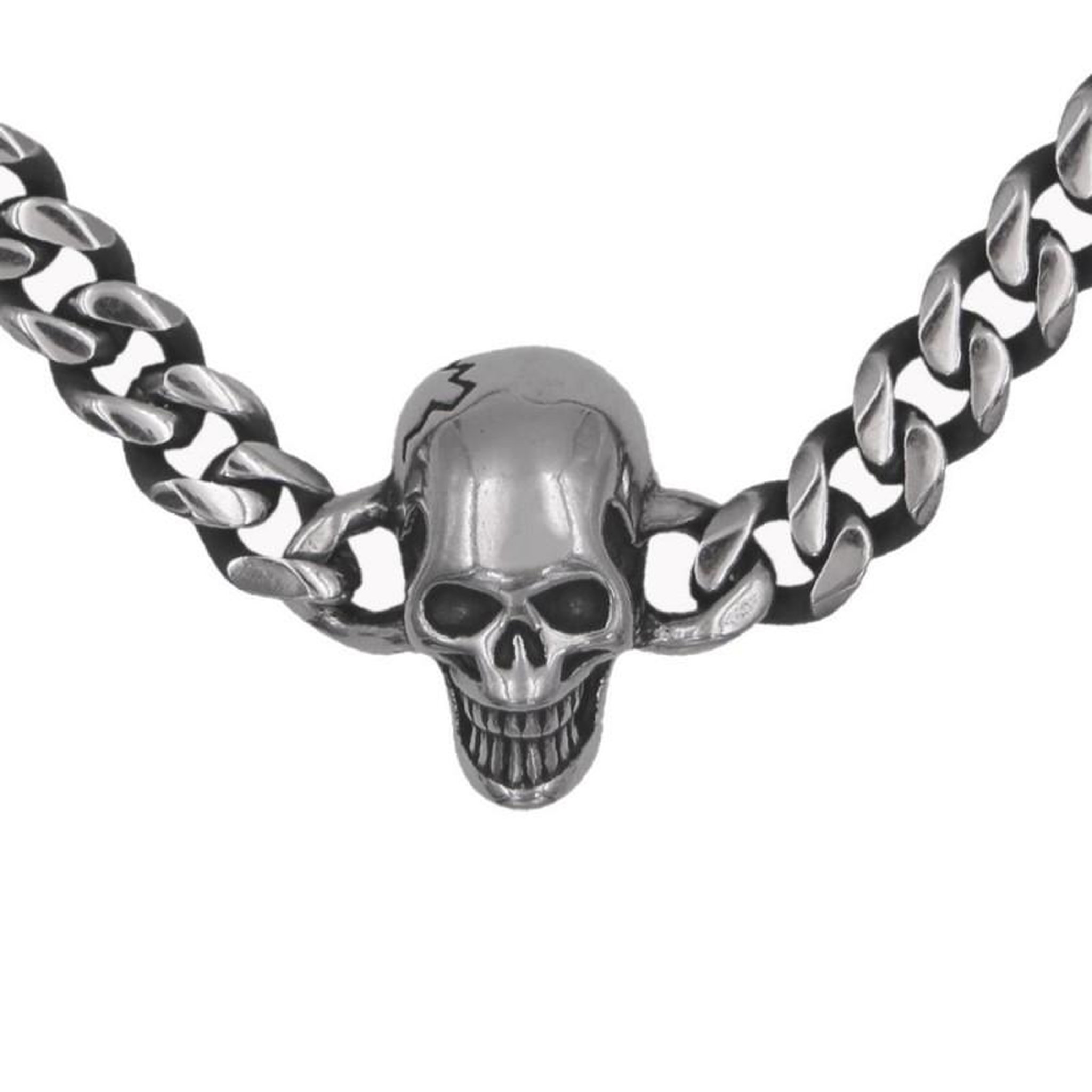 Voir la diapositive 4 : L'ATELIER D'AZUR Bracelet Acier - Tête de Mort - Homme