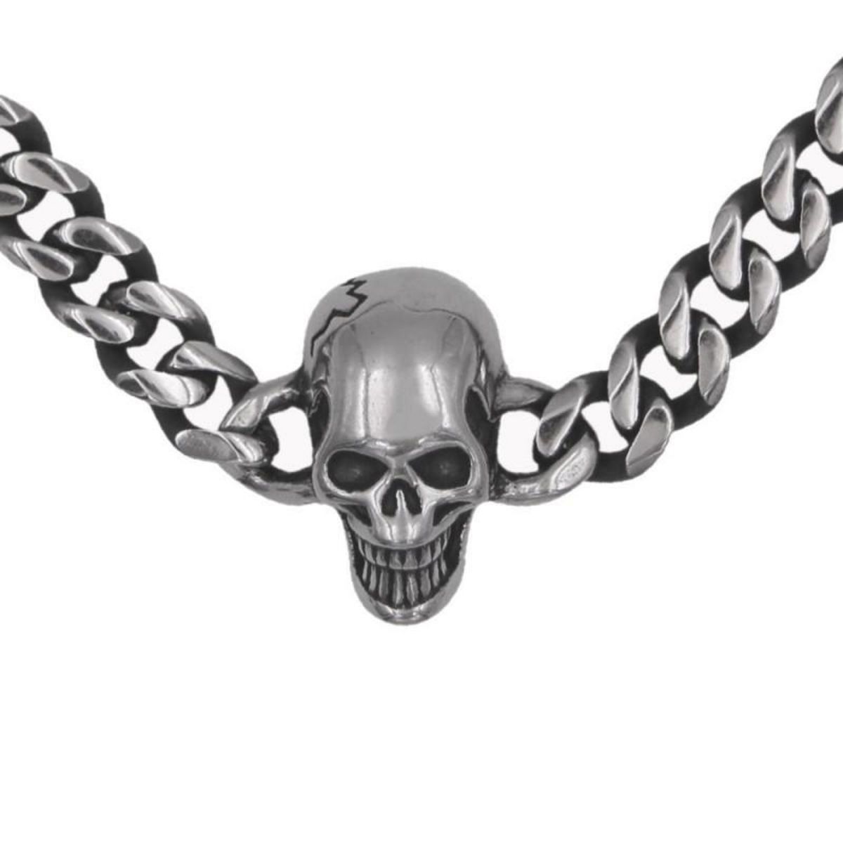 L'ATELIER D'AZUR Bracelet Acier - Tête de Mort - Homme