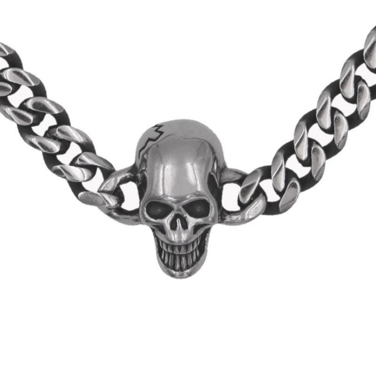 L'ATELIER D'AZUR Bracelet Acier - Tête de Mort - Homme