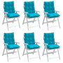 Voir la diapositive 4 : VIDAXL Coussins de chaise a dossier bas lot de 6 turquoise