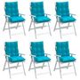 Voir la diapositive 4 : VIDAXL Coussins de chaise a dossier bas lot de 6 turquoise