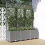 Voir la diapositive 1 : VIDAXL Jardiniere avec treillis Gris clair 120x40x136 cm PP