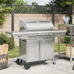 VIDAXL Barbecue a gaz avec 7 bruleurs argent acier inoxydable