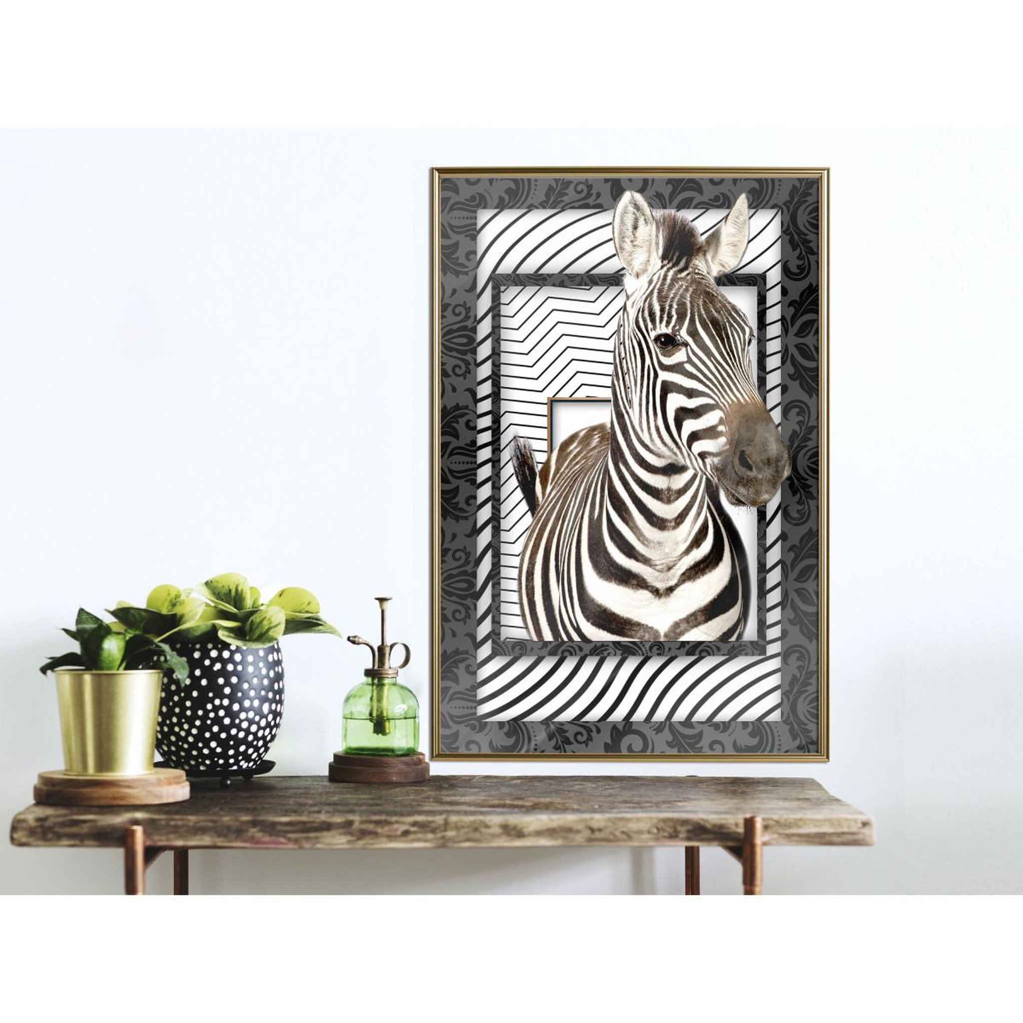 Voir la diapositive 2 : Paris Prix Affiche murale encadrée  zebra in the frame