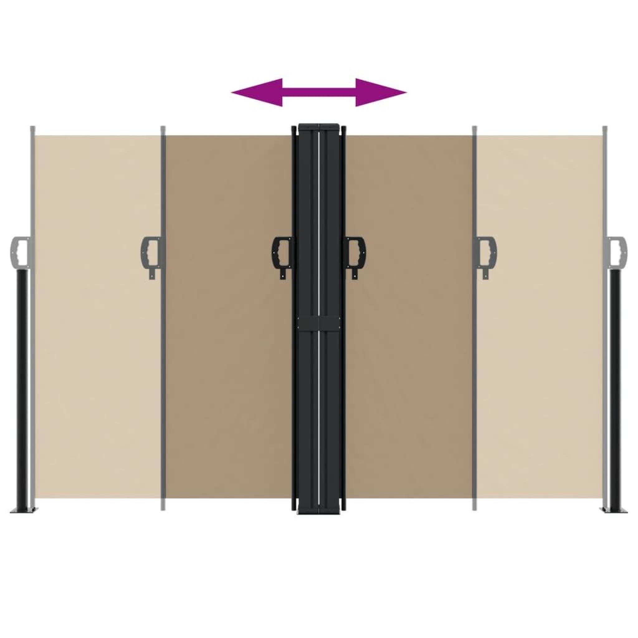 Voir la diapositive 5 : VIDAXL Auvent lateral retractable taupe 160x1200 cm