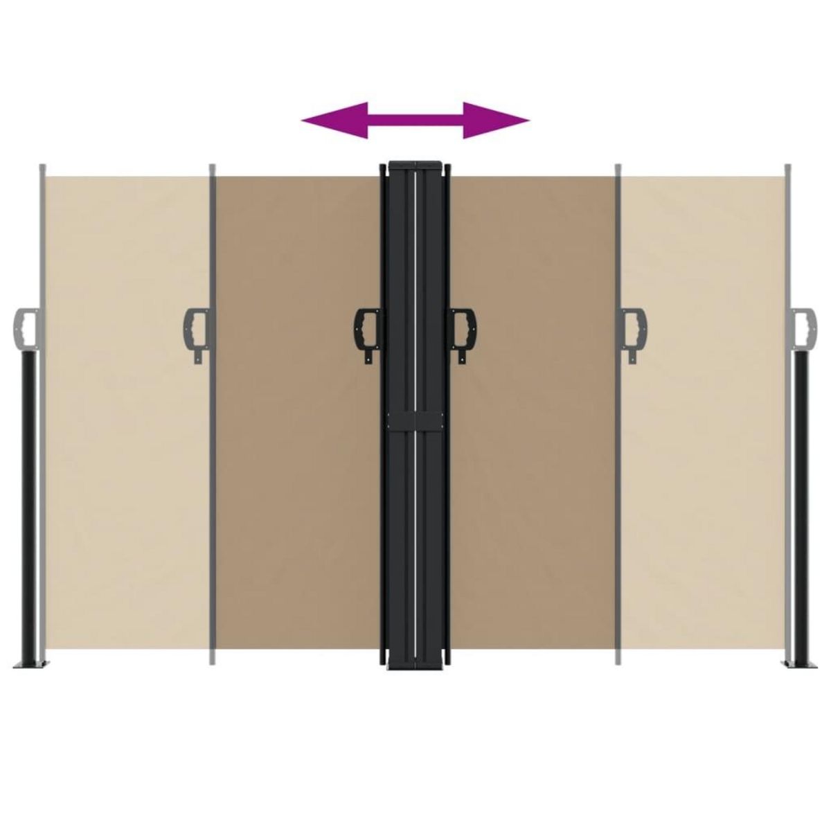 VIDAXL Auvent lateral retractable taupe 160x1200 cm