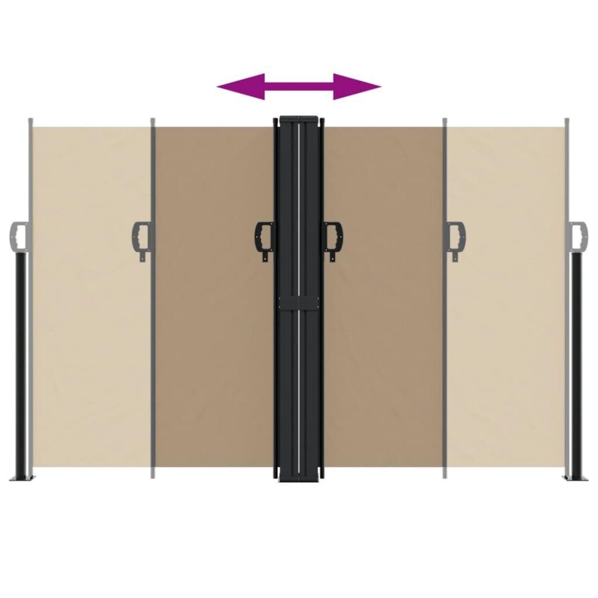 VIDAXL Auvent lateral retractable taupe 160x1200 cm