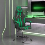 VIDAXL Chaise de jeu Noir et vert Similicuir