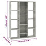 Voir la diapositive 6 : VIDAXL Separateur de piece/Bibliotheque Gris beton Bois d'ingenierie