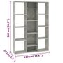 Voir la diapositive 6 : VIDAXL Separateur de piece/Bibliotheque Gris beton Bois d'ingenierie