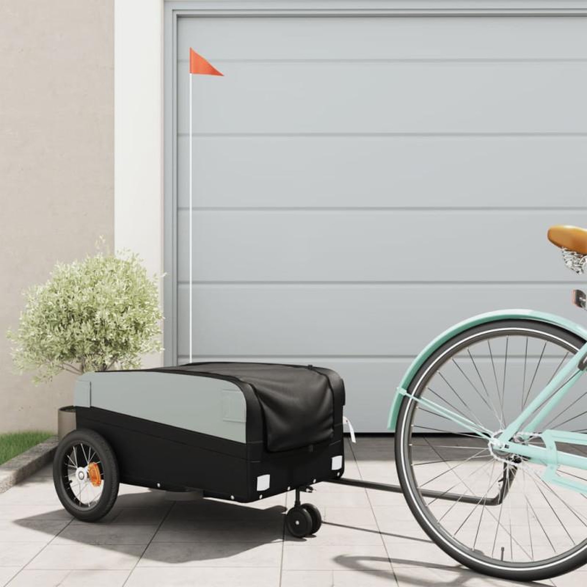 VIDAXL Remorque de vélo noir 30 kg fer