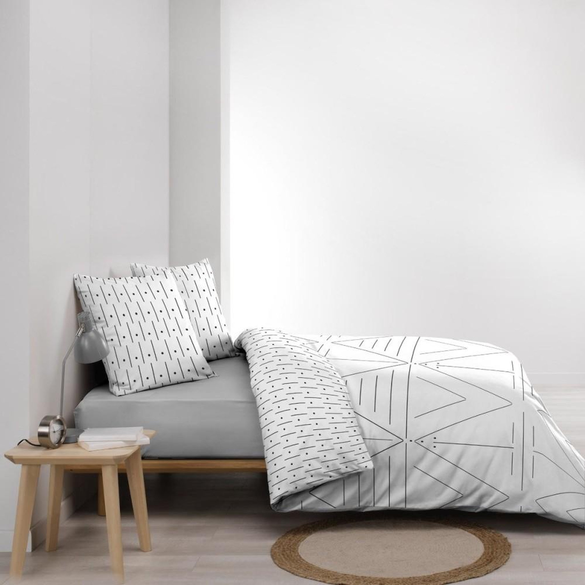 Voir la diapositive 4 : Douceur d'Intérieur Housse de couette 260x240 + 2 taies ETNA 100% coton