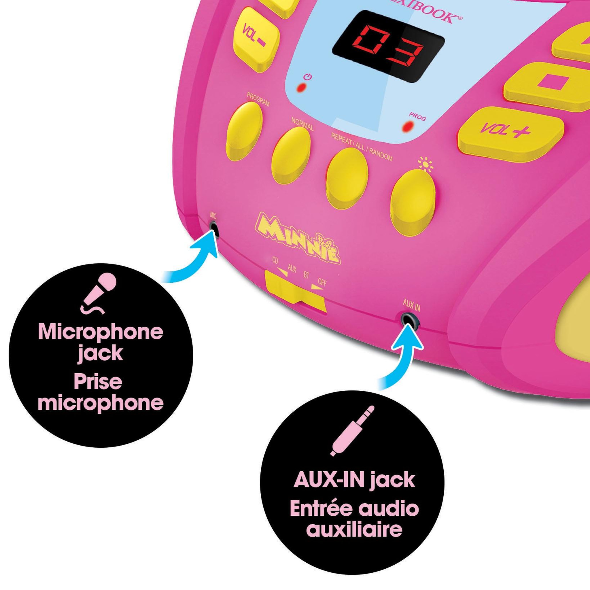 Voir la diapositive 5 : Lexibook Lecteur CD Bluetooth Minnie avec effets lumineux