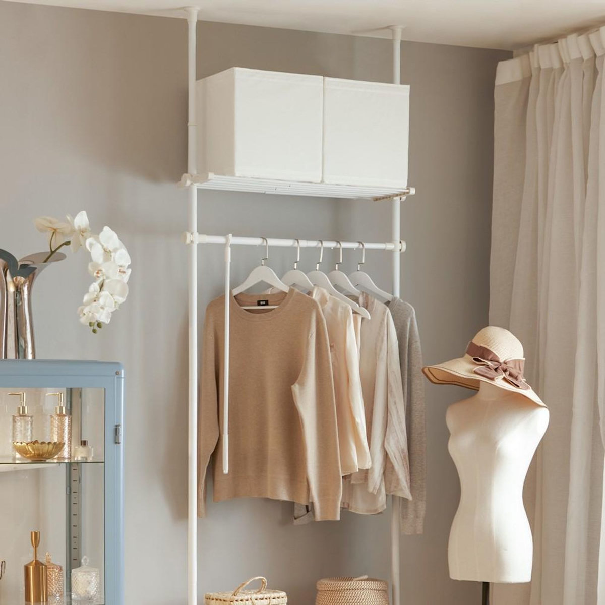 SOBUY SoBuy - Portemanteau Sur Pied à deux étagères - Industriel - KLS07