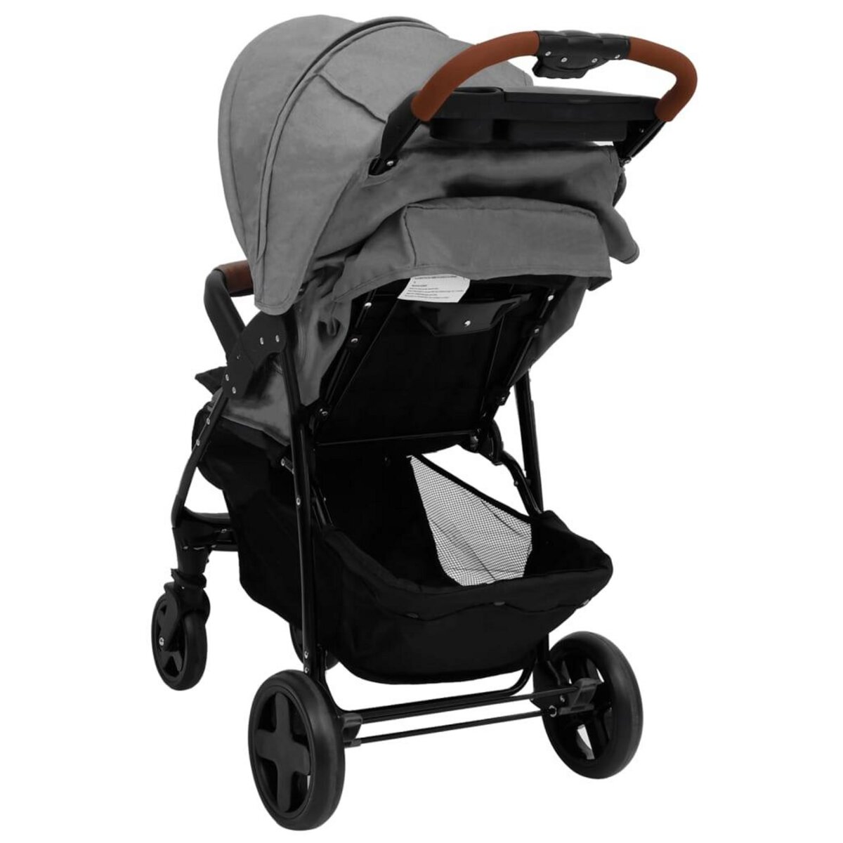 VIDAXL Poussette pour bebe 2-en-1 Gris clair Acier pas cher