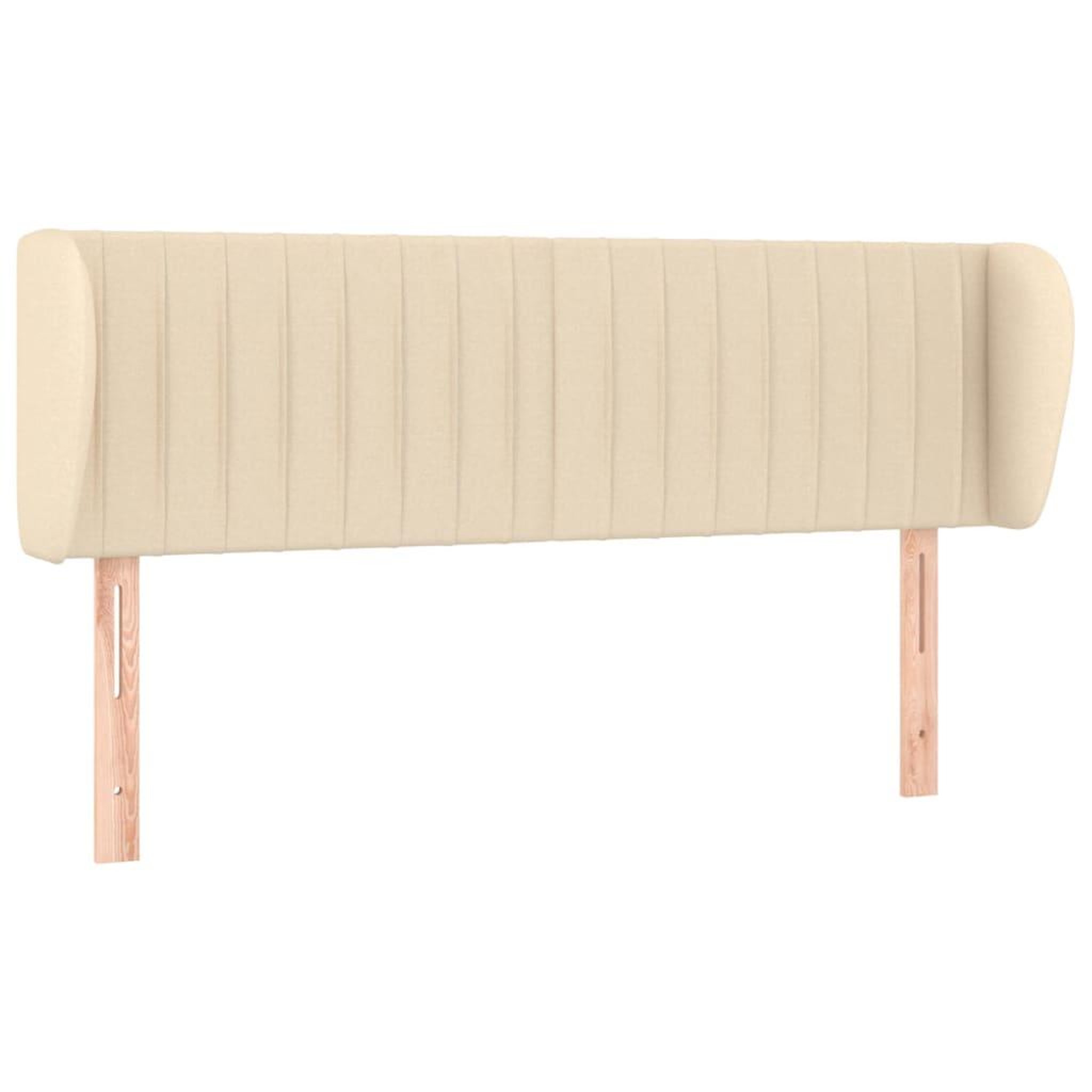 Voir la diapositive 2 : VIDAXL Tete de lit avec oreilles Creme 147x23x78/88 cm Tissu