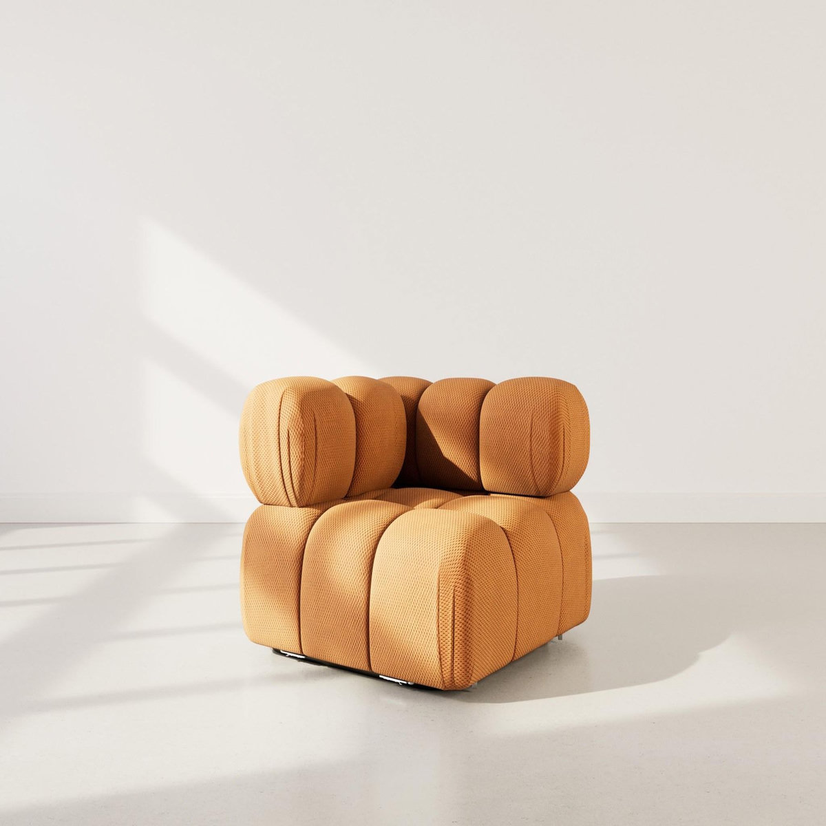 LISA DESIGN Ruby - module d'assise d'angle gauche en velours texturé