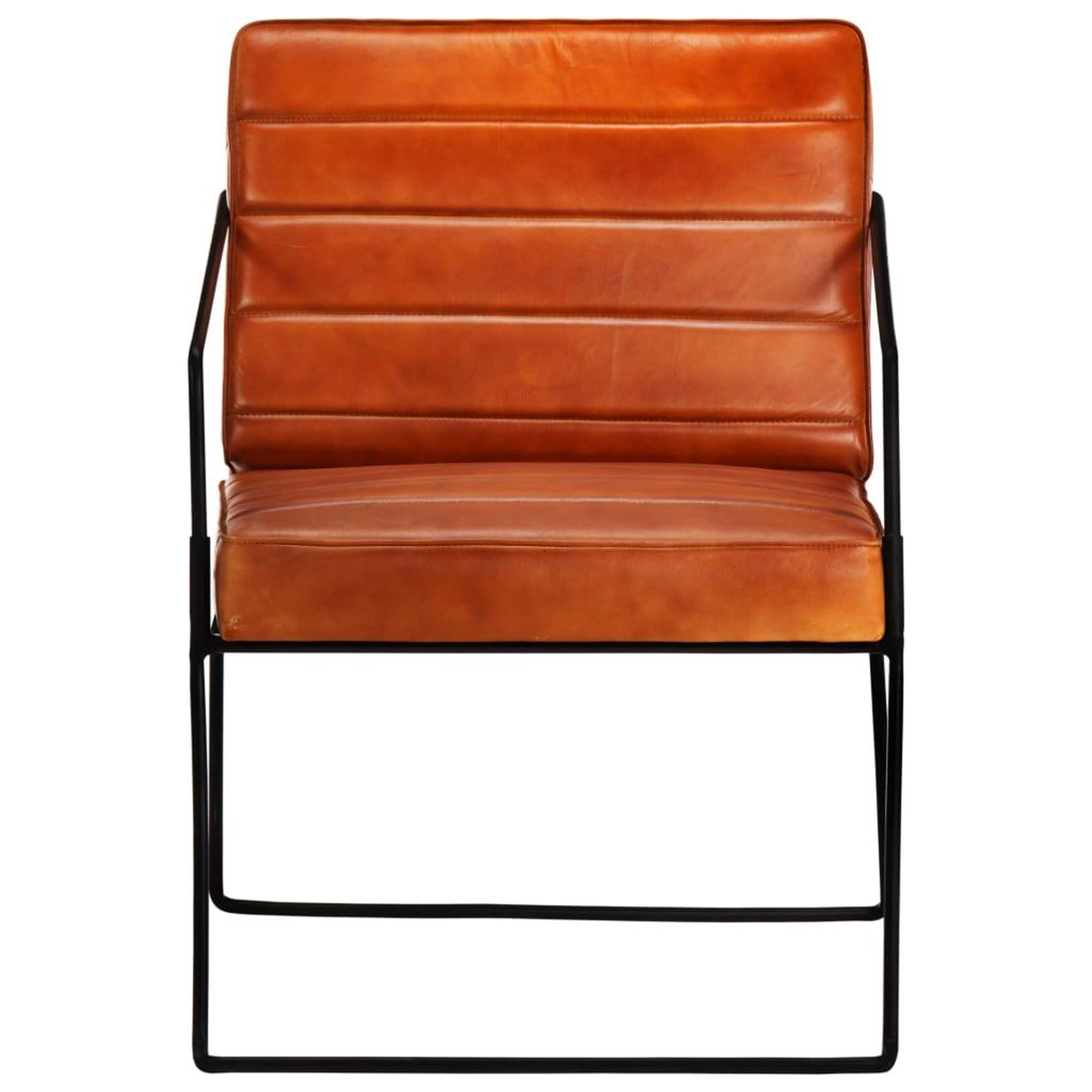 Voir la diapositive 2 : VIDAXL Fauteuil Brun roux Cuir veritable