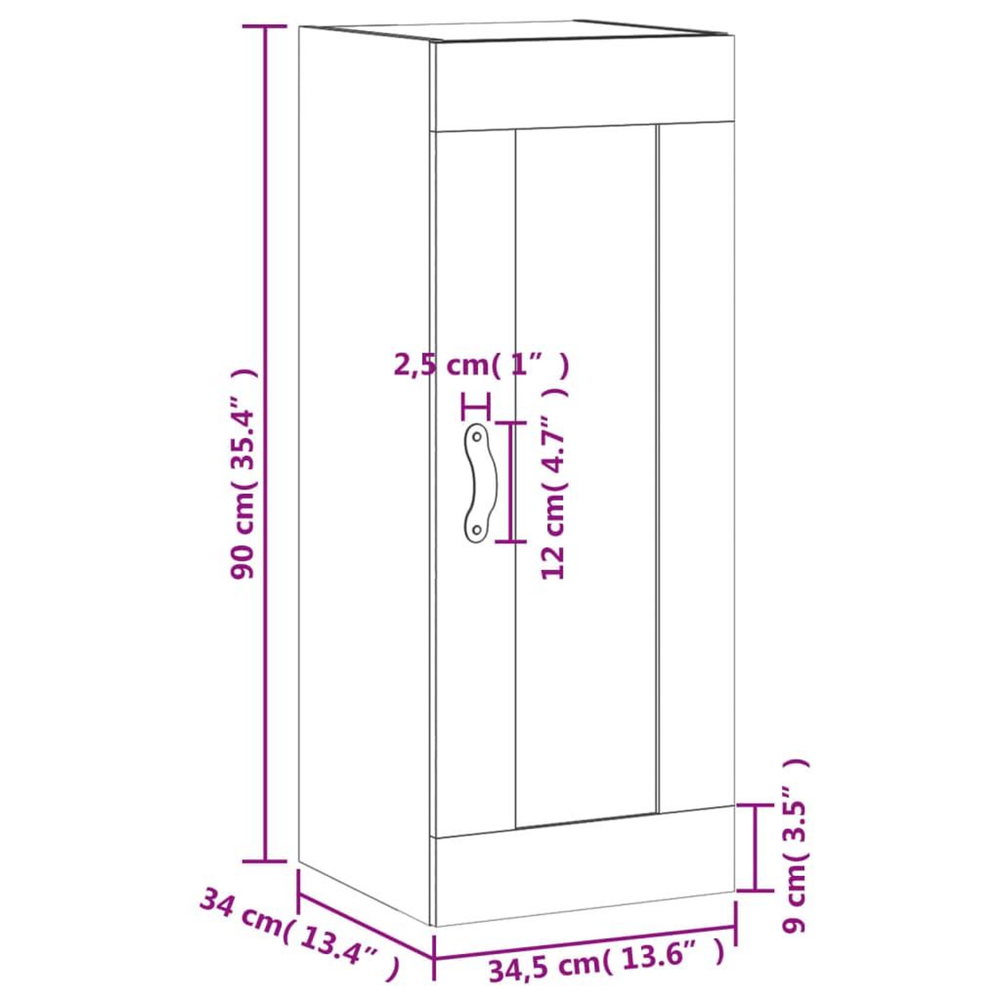 Voir la diapositive 6 : VIDAXL Armoire murale blanc 34,5x34x90 cm bois d'ingenierie