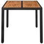 Voir la diapositive 3 : VIDAXL Table de jardin dessus en bois Noir 90x90x75 cm Resine tressee