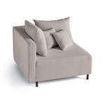 LISA DESIGN Edinburg - module d'assise d'angle gauche - en velours côtelé. Coloris disponibles : Orange, Bleu, Gris, Jaune, Vert, Beige