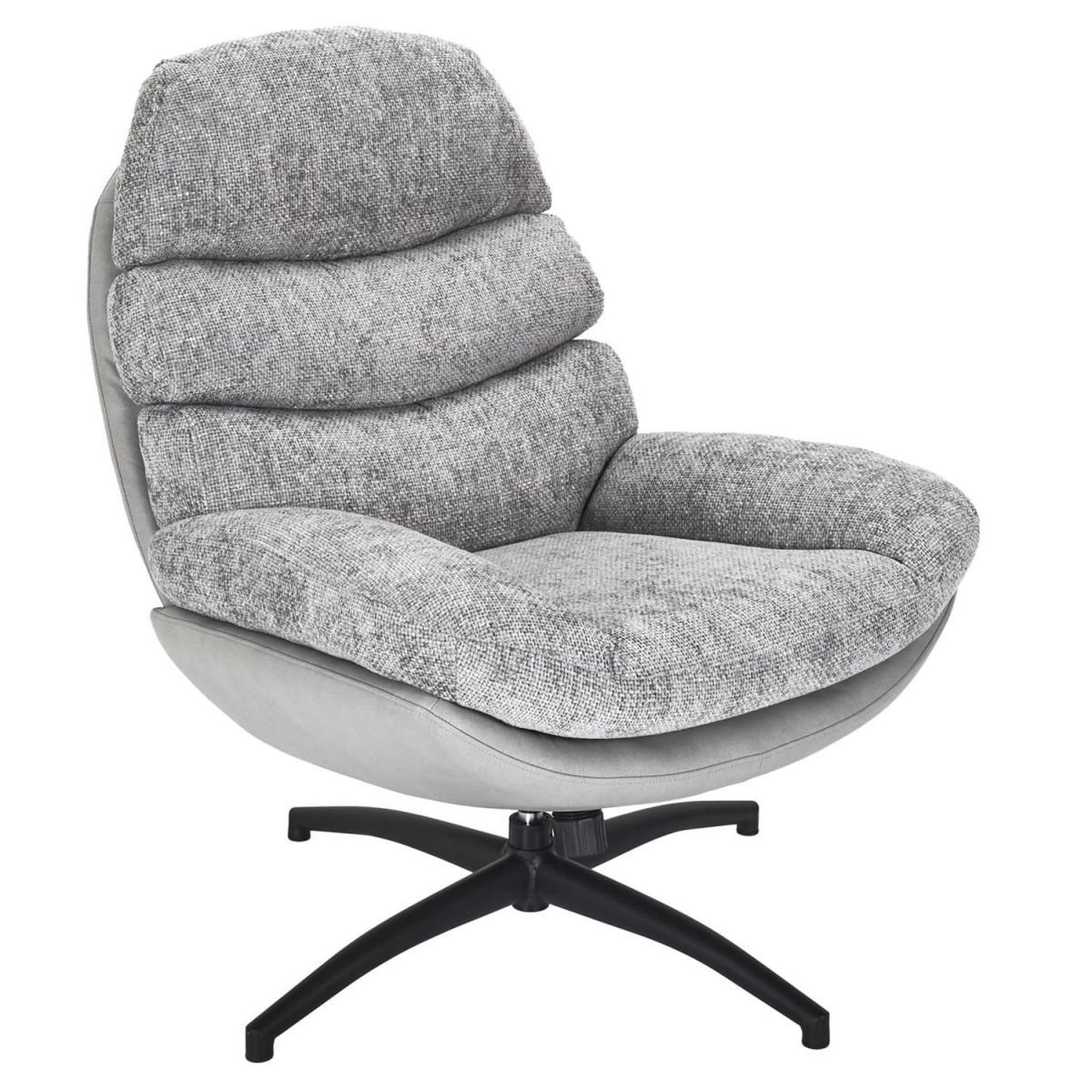Voir la diapositive 4 : The Home Deco Factory Fauteuil avec pouf  william  99cm gris