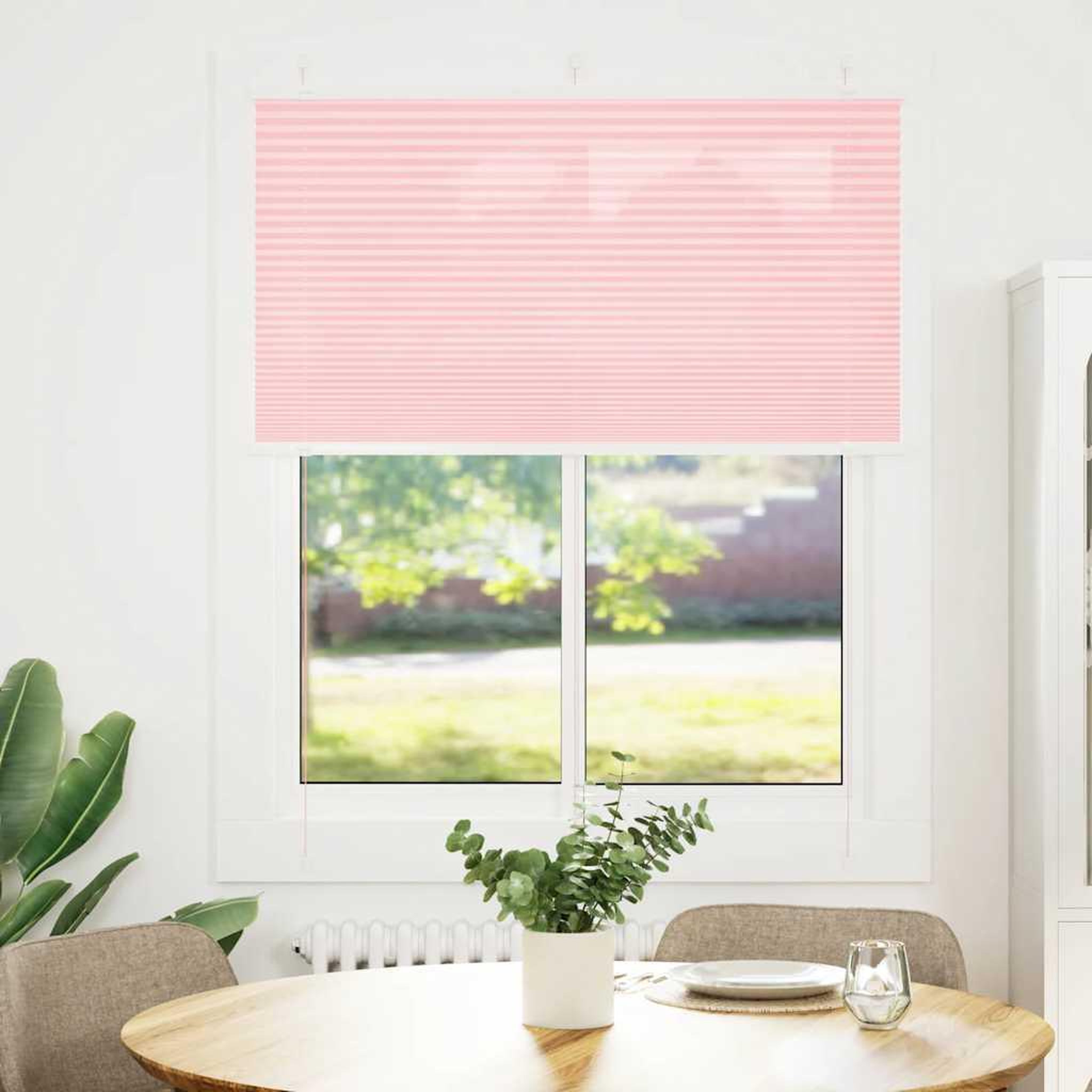 Voir la diapositive 2 : VIDAXL Store plisse rose 110x100 cm largeur du tissu 109,4cm polyester