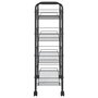 Voir la diapositive 4 : VIDAXL Chariot de cuisine a 4 niveaux Noir 46x26x85 cm Fer