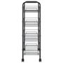 Voir la diapositive 4 : VIDAXL Chariot de cuisine a 4 niveaux Noir 46x26x85 cm Fer