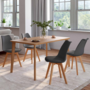 Voir la diapositive 2 : ID MARKET Lot de 4 chaises scandinaves SARA gris foncé pour salle à manger