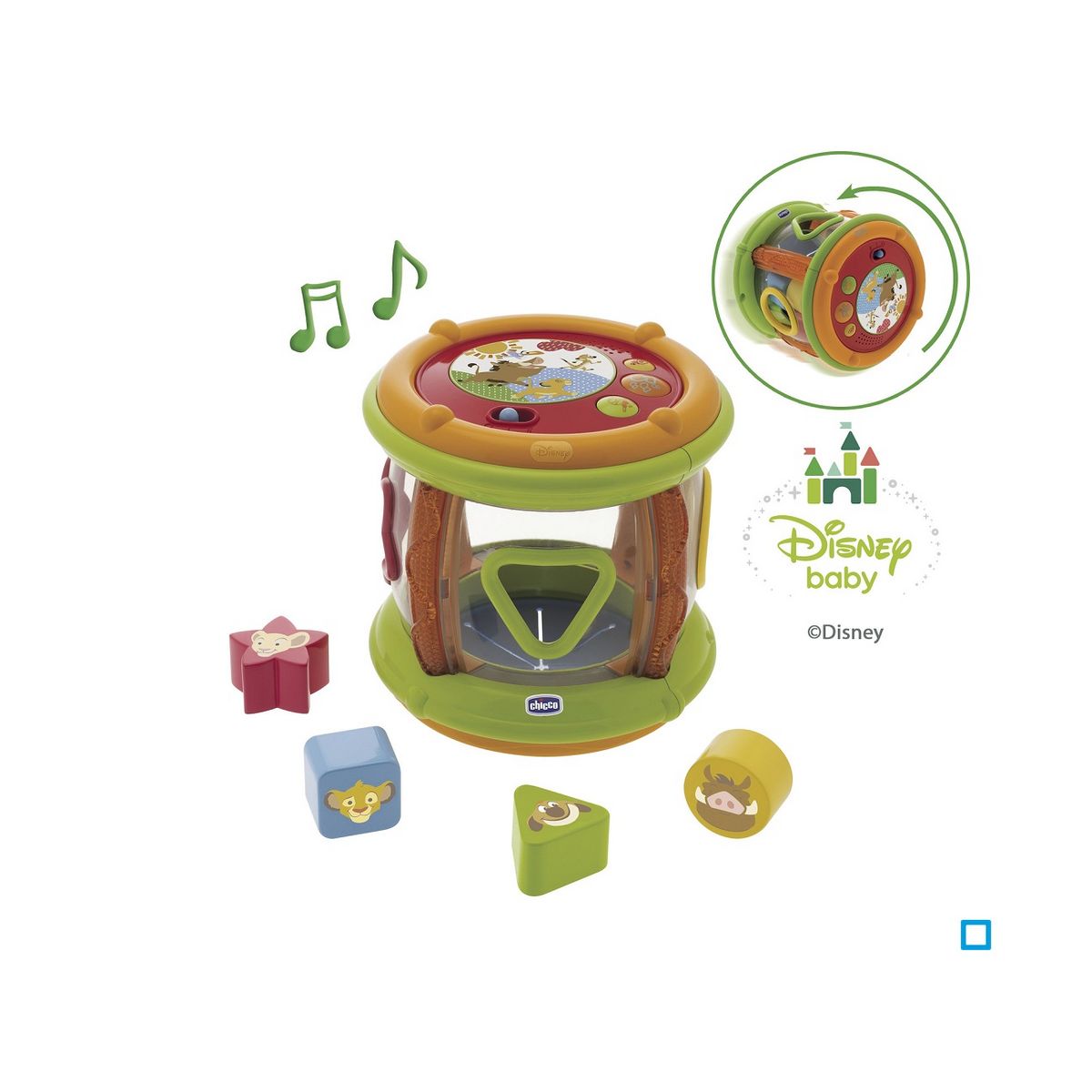 CHICCO Tambour à formes - Roi Lion 