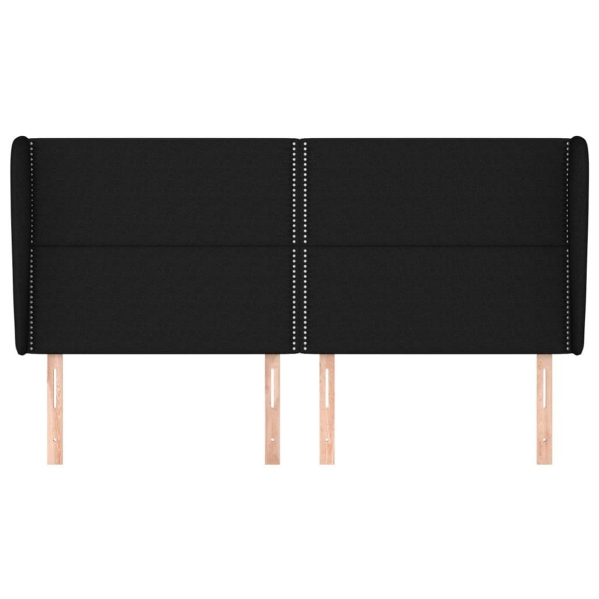 VIDAXL Tete de lit avec oreilles Noir 203x23x118/128 cm Tissu