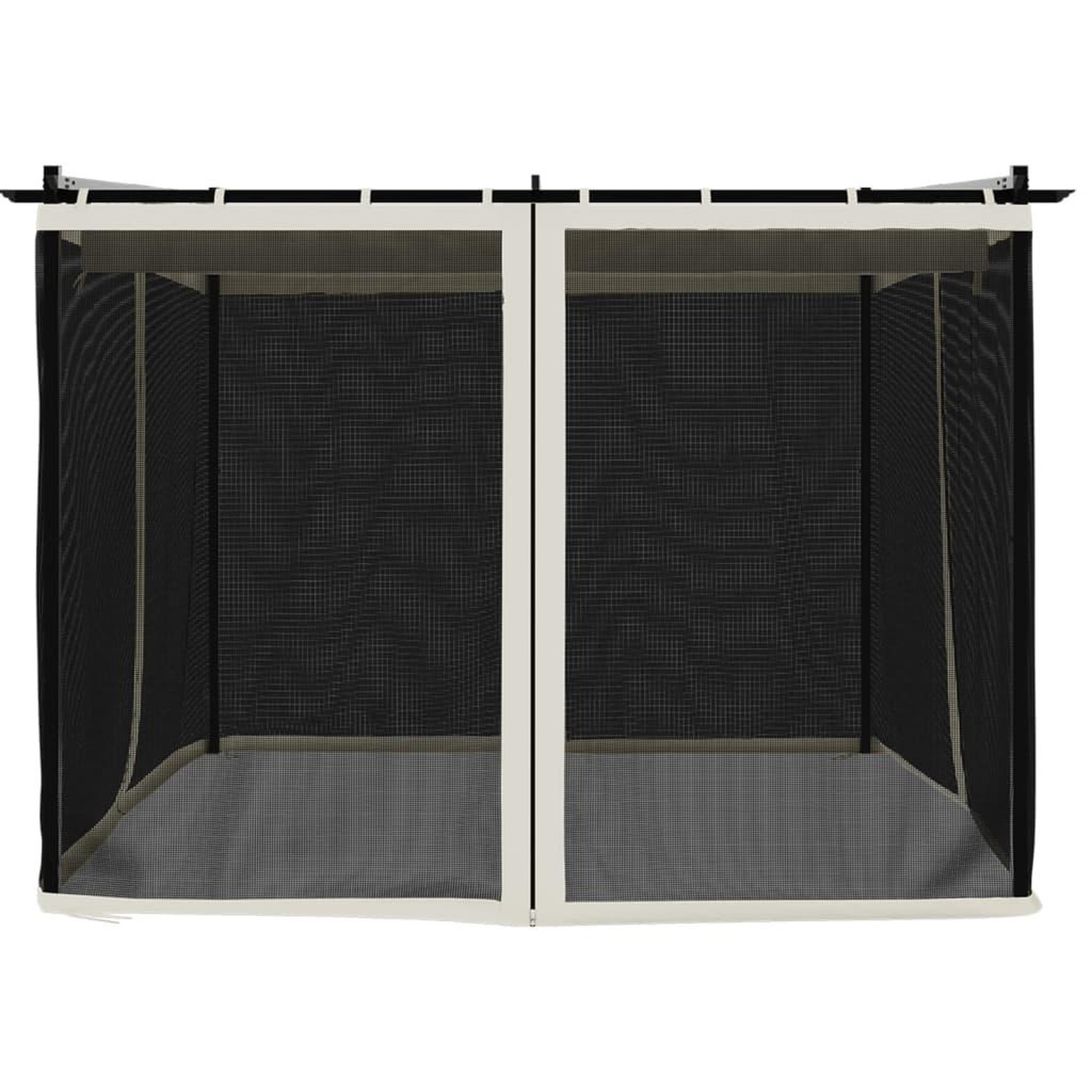 Voir la diapositive 4 : VIDAXL Tonnelle avec parois en filet creme 3x3 m acier