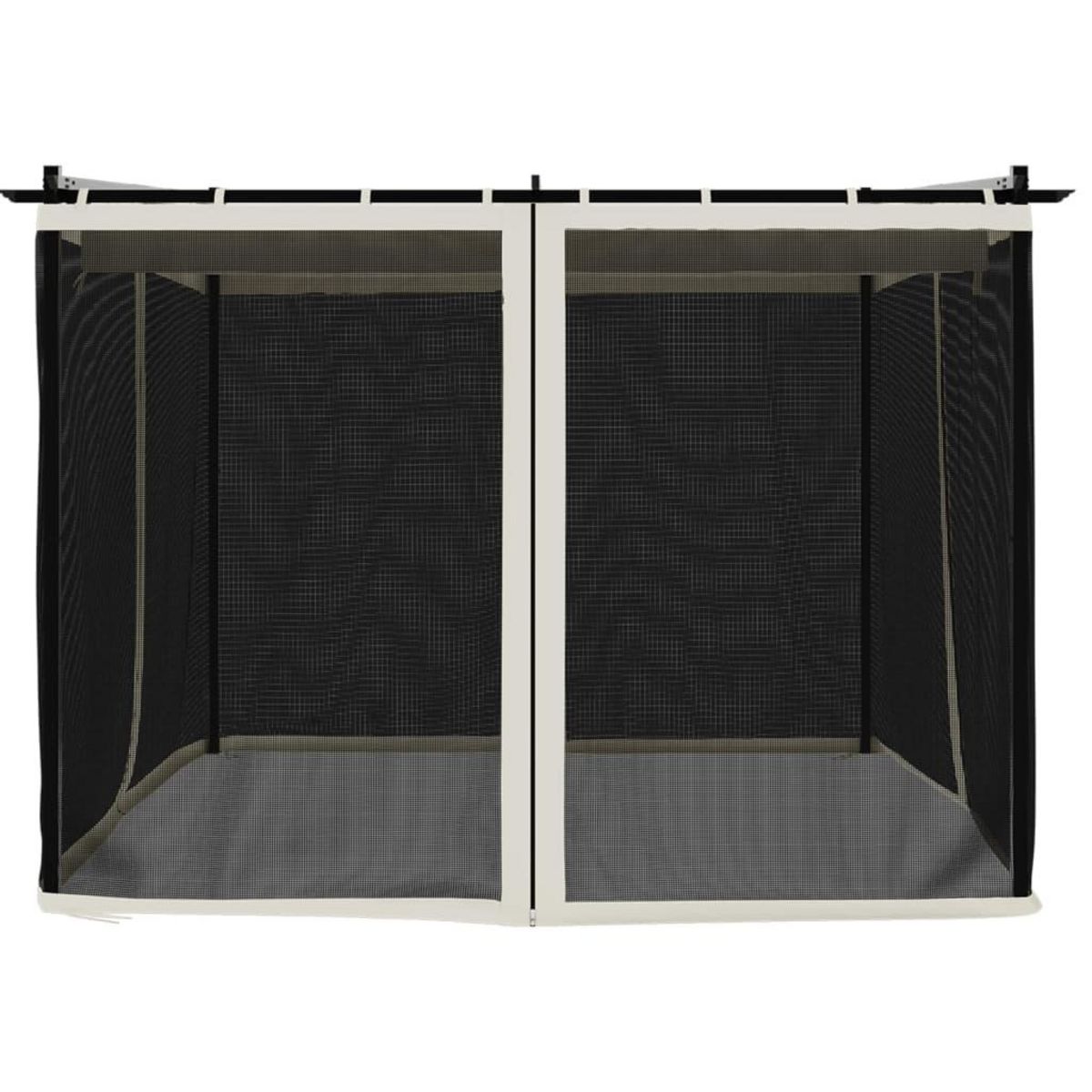 VIDAXL Tonnelle avec parois en filet creme 3x3 m acier