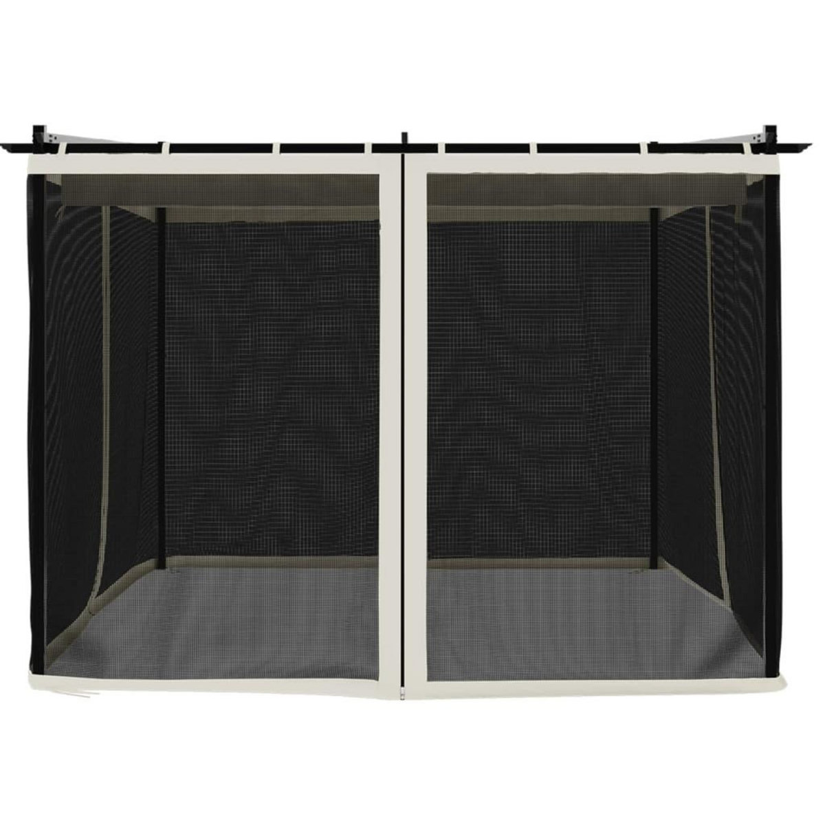 VIDAXL Tonnelle avec parois en filet creme 3x3 m acier
