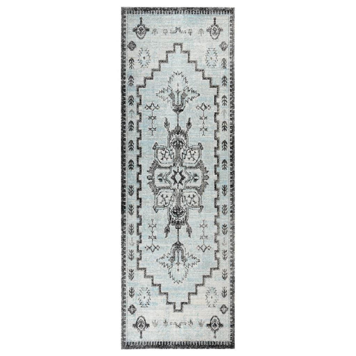 VIDAXL Tapis a tissage plat d'exterieur 80x250 cm Vert et gris