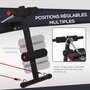 Voir la diapositive 5 : HOMCOM Banc de musculation pliable multifonction banc Fitness sit-up sangles d'extension latérales + ressort traction acier revêtement synthétique rouge noir