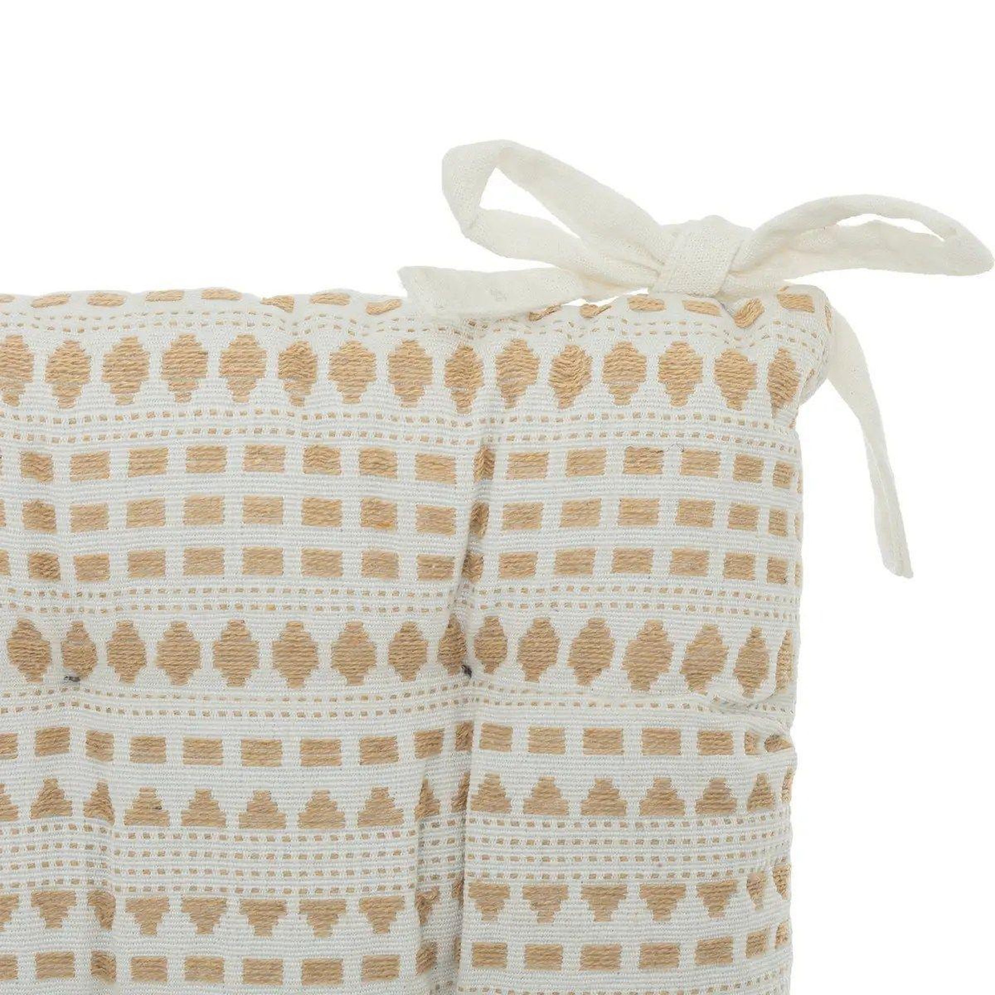 Voir la diapositive 2 : ATMOSPHERA Coussin de chaise jacquard  micah  38x38cm lin
