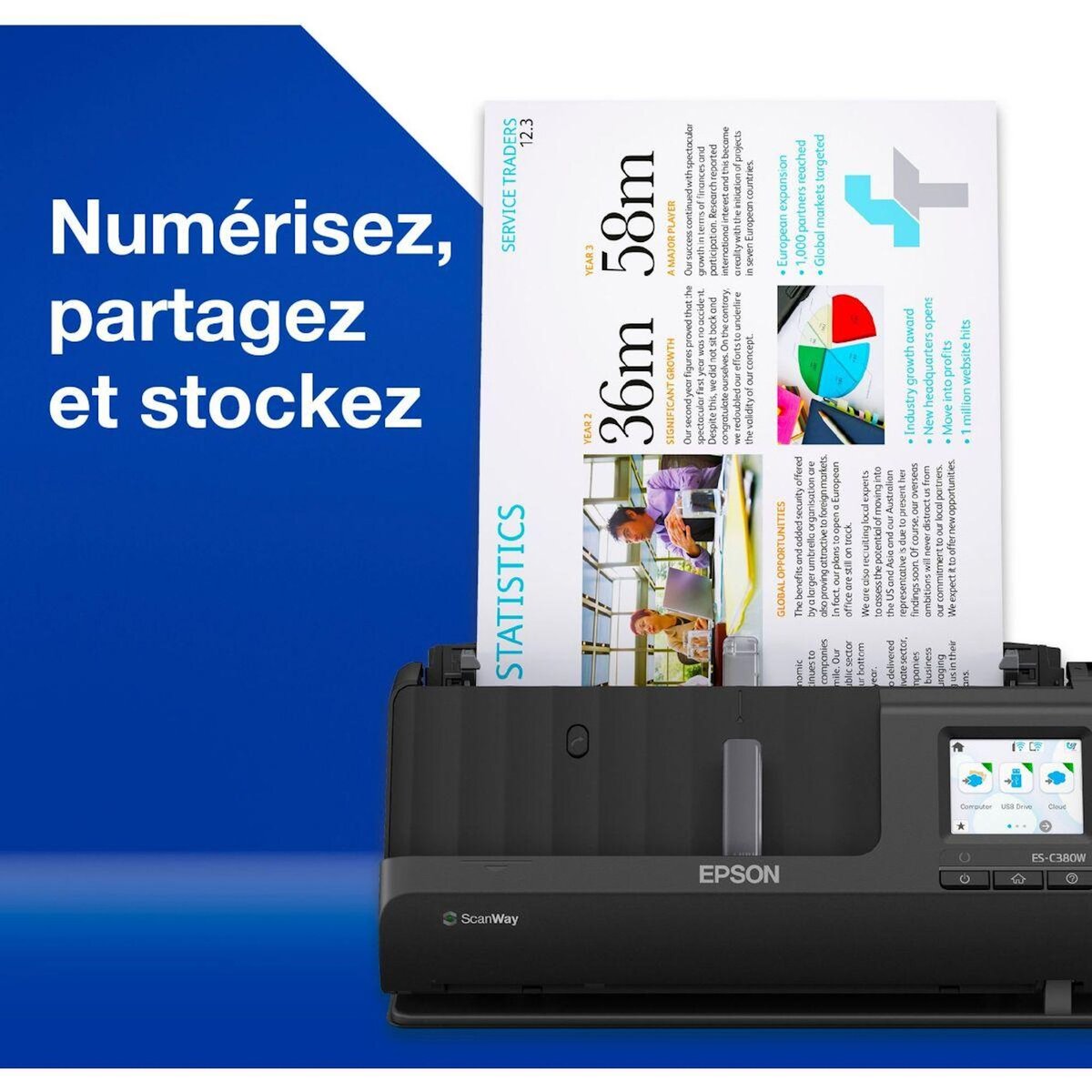 Epson Scanner à défilement ES-C380W