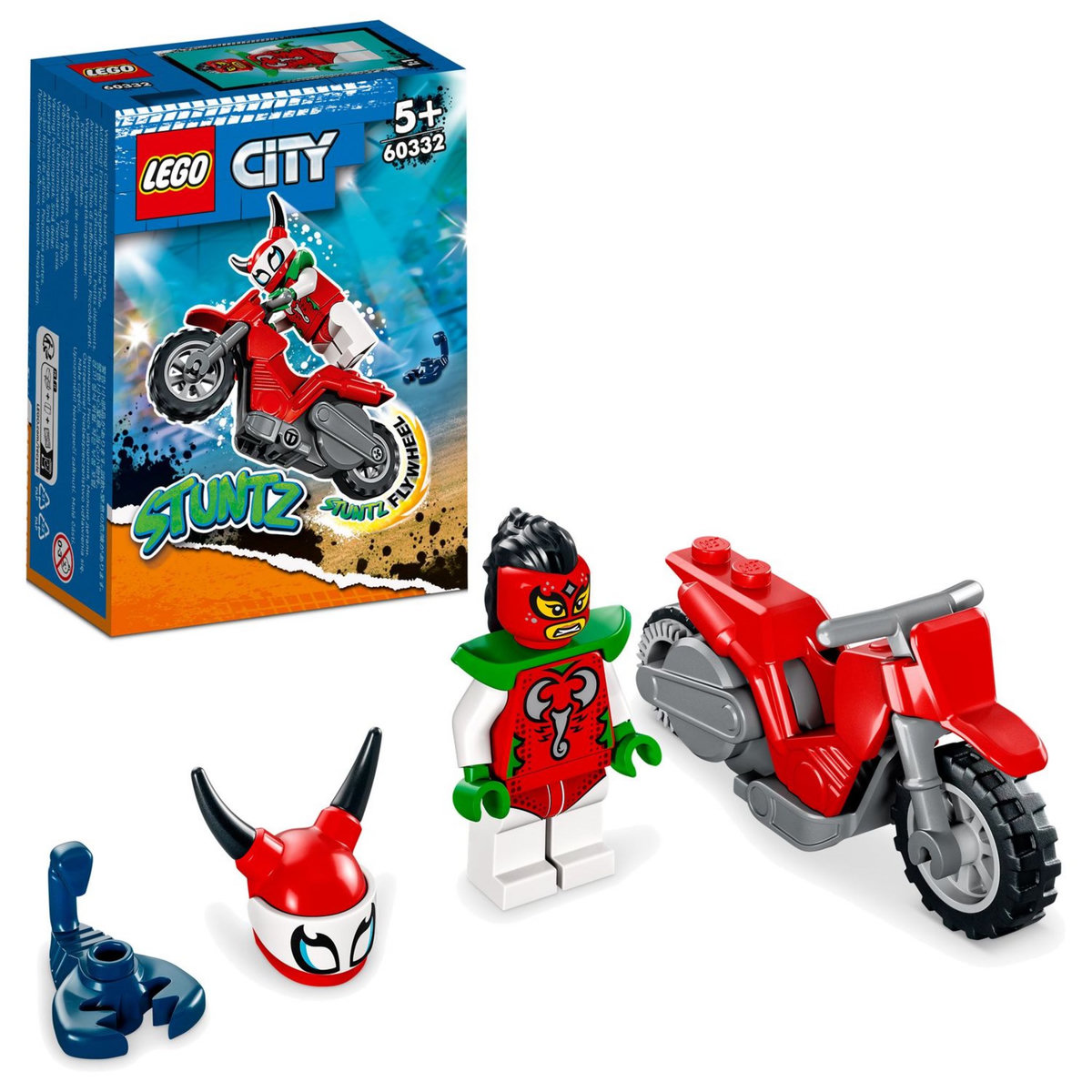 LEGO City 60332 La moto de cascade du scorpion téméraire, Jouet de Cascadeur Stuntz