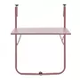 MARKET24 Table de balcon rabattable - Acier - 60 x 75 x 82-92 cm - Rose