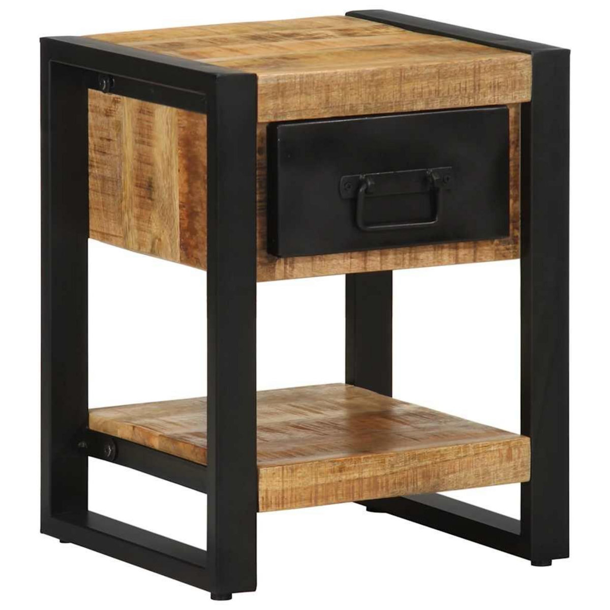 VIDAXL Table de chevet 35x34x45 cm bois de manguier massif brut