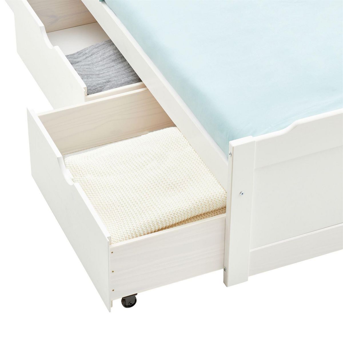 IDIMEX Lit fonctionnel MIA 90 x 190 cm, en pin massif