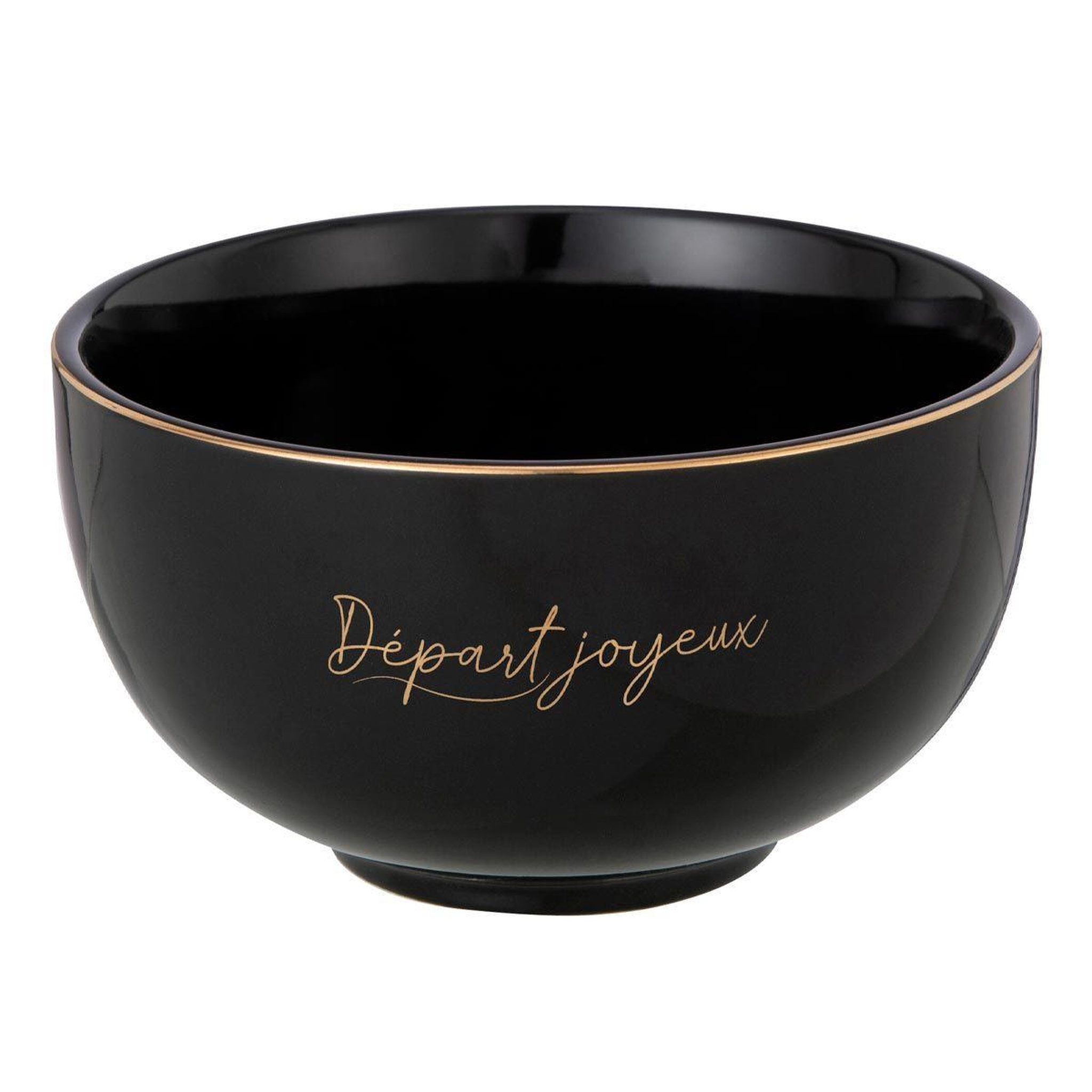 Voir la diapositive 2 : J-LINE Lot de 2 bols en porcelaine  ilene  14cm noir