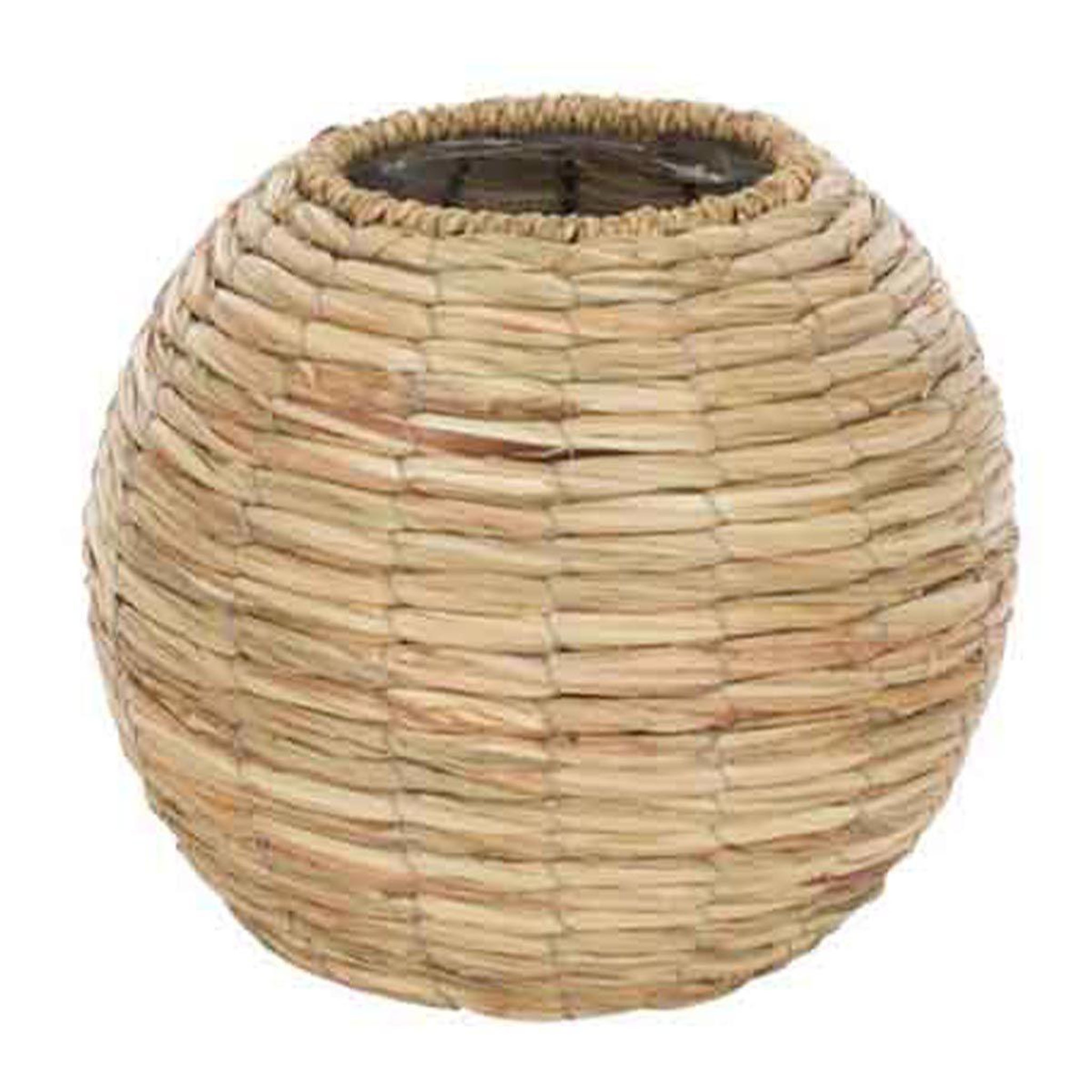 J-LINE Vase boule design en paille  yumi  24cm naturel