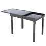 Voir la diapositive 3 : HESPERIDE Table extensible rectangulaire en verre Piazza 6/10 places Gris anthracite - Hespéride